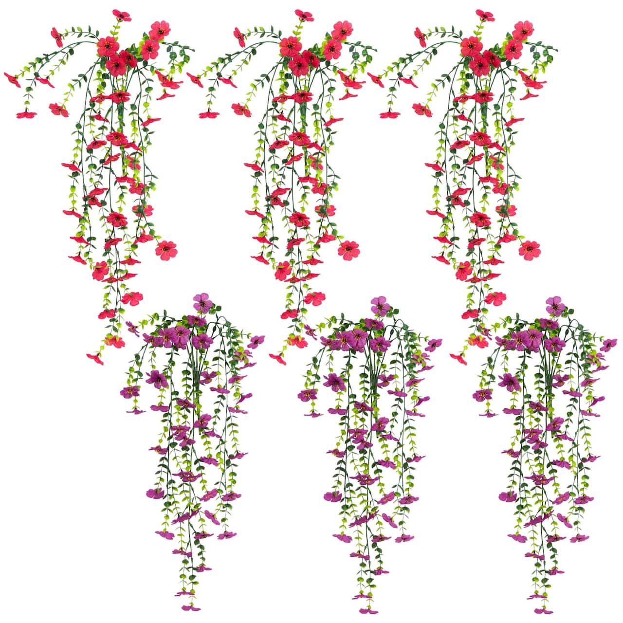 30" UV Resistant Artificial Daisy Hanging Bushes, 6ct.
